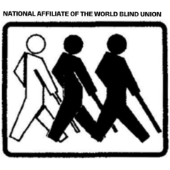Logo: NATIONAL AFFILIATE OF THE WORLD BLIND UNION